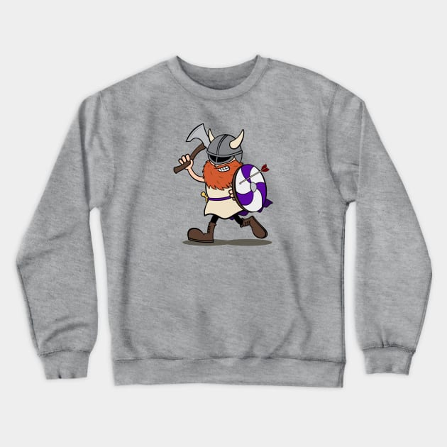 Viking Berserker Cartoon (Player 6 / purple version) Crewneck Sweatshirt by Koyaanisqatsian